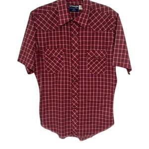 Vintage 90's Wrangler Mens Single Needle Tailoring Long Tails Button Up Shirt XL
